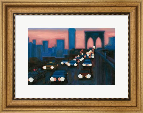 Framed Brooklyn Bridge Evening Print