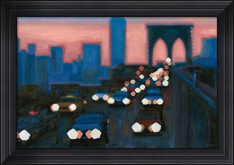 Framed Brooklyn Bridge Evening Print