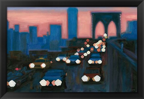 Framed Brooklyn Bridge Evening Print