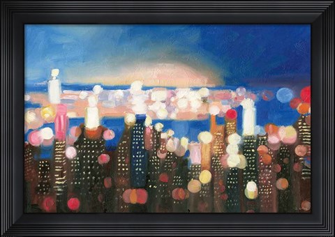 Framed City Lights Print