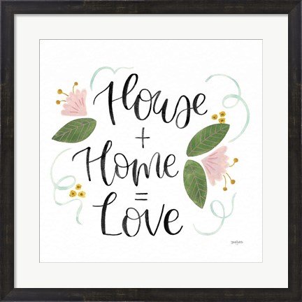 Framed Home Sweet Home III Green Print