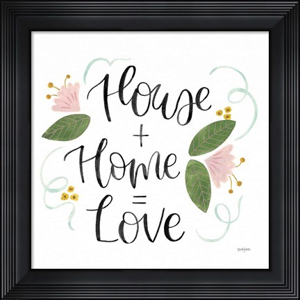 Framed Home Sweet Home III Green Print