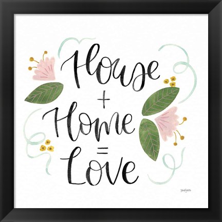 Framed Home Sweet Home III Green Print