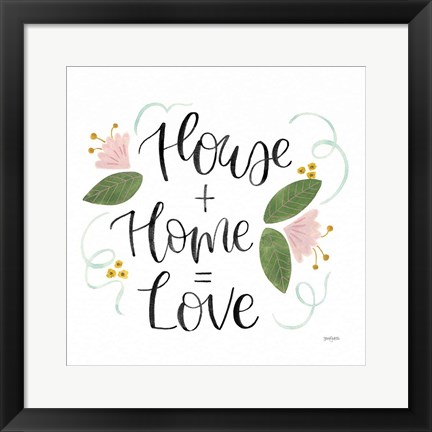 Framed Home Sweet Home III Green Print