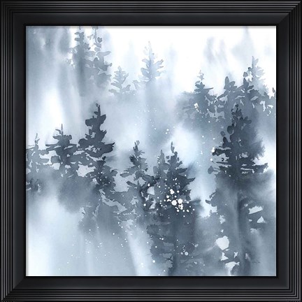 Framed Misty Forest I Print