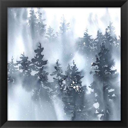 Framed Misty Forest I Print