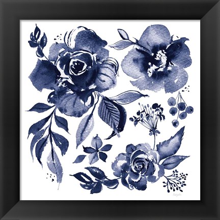 Framed Delft Delight III DB No Words Print