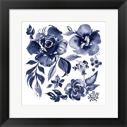 Framed Delft Delight III DB No Words Print