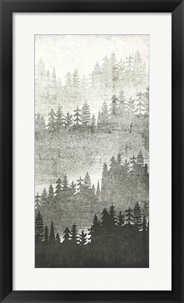 Framed Mountainscape Silver Panel III Print