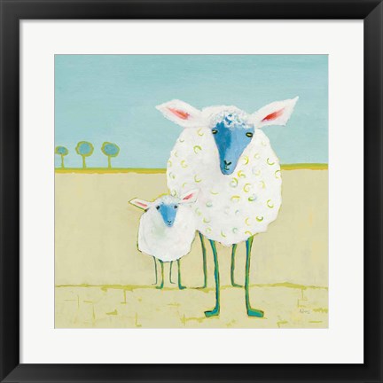 Framed Colorful Sheep Print