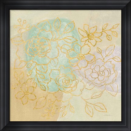 Framed Mid Mod Sophisticated Floral I Print