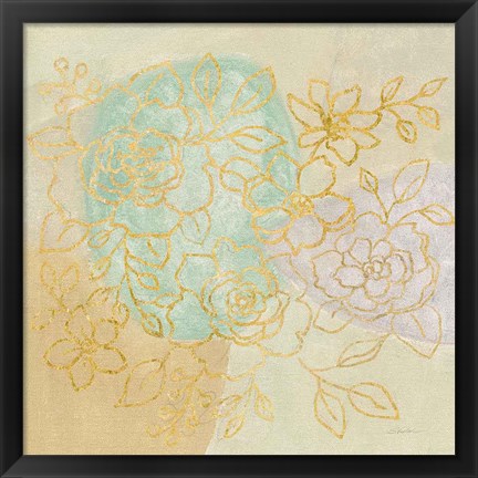 Framed Mid Mod Sophisticated Floral I Print