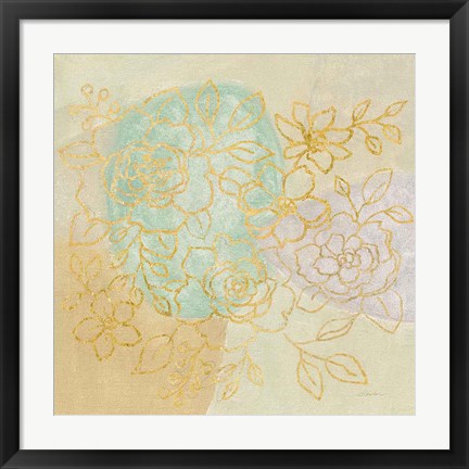 Framed Mid Mod Sophisticated Floral I Print