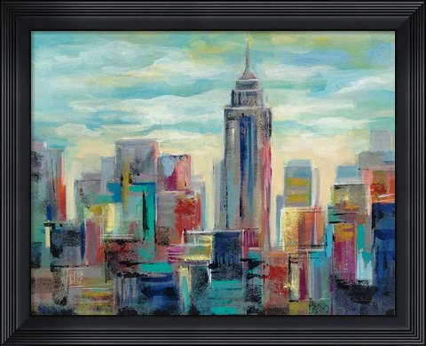 Framed Colorful Day in Manhattan Print