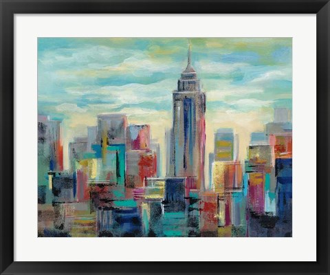 Framed Colorful Day in Manhattan Print