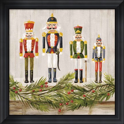 Framed Nutcrackers on a Mantel Print