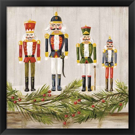 Framed Nutcrackers on a Mantel Print