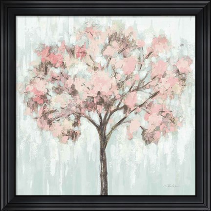 Framed Blooming Tree Blush Crop Print