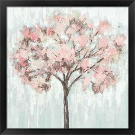 Framed Blooming Tree Blush Crop Print