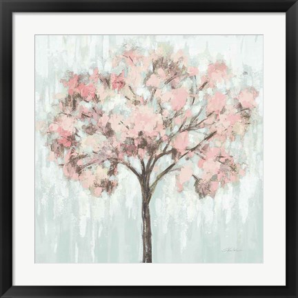 Framed Blooming Tree Blush Crop Print