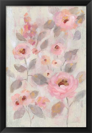 Framed Expressive Pink Flowers II Print