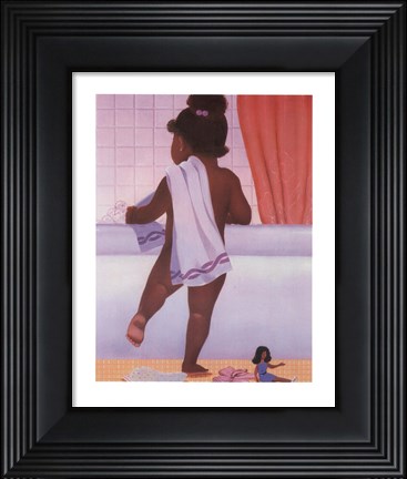 Framed Bubble Bath Girl Print