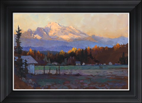 Framed Late October Light Mt. Baker Print