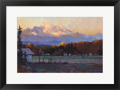 Framed Late October Light Mt. Baker Print