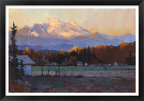 Framed Late October Light Mt. Baker Print