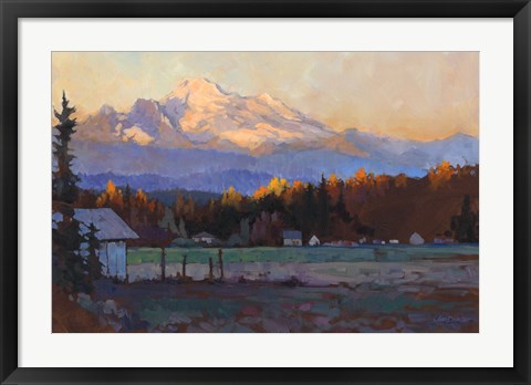 Framed Late October Light Mt. Baker Print