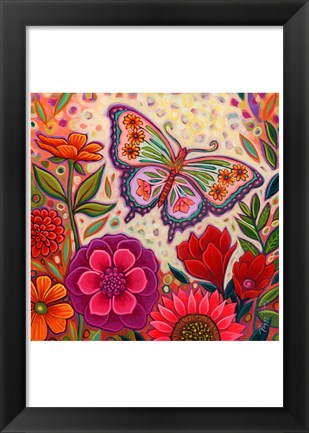 Framed Butterfly Floral Print