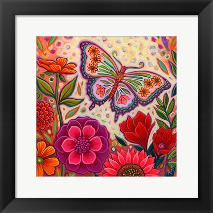 Framed Butterfly Floral Print