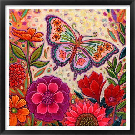 Framed Butterfly Floral Print