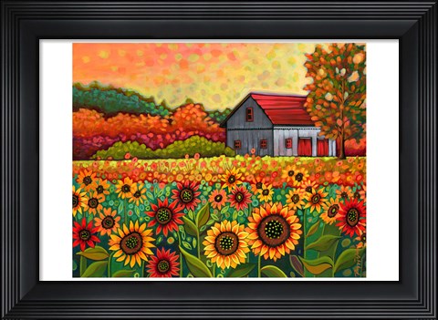 Framed Bright Sunflower Day Print