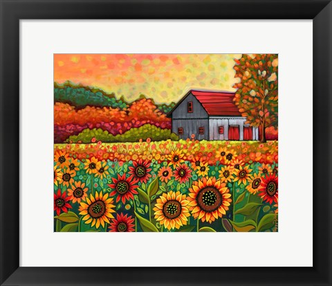 Framed Bright Sunflower Day Print