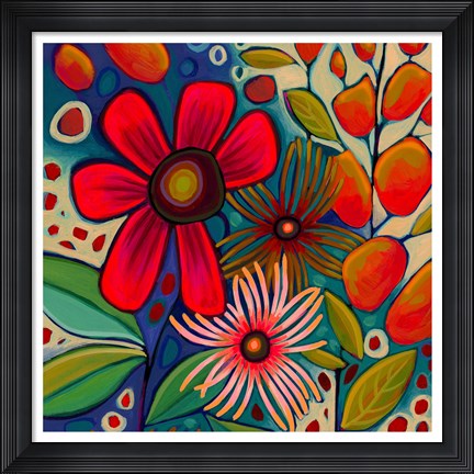 Framed Floral Gala I Print