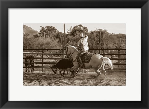 Framed Ropin&#39; Monte Print