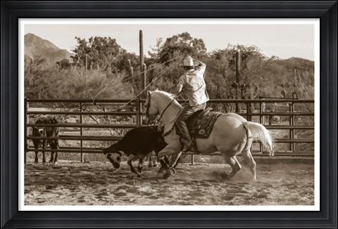 Framed Ropin&#39; Monte Print