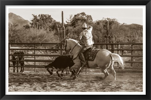 Framed Ropin&#39; Monte Print