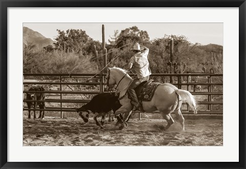 Framed Ropin&#39; Monte Print