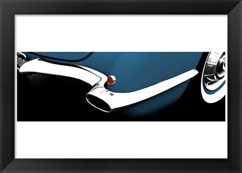 Framed 1958 Blue Corvette Print