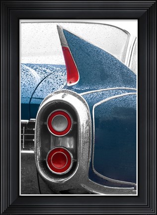 Framed 1960 Blue Cadillac Print