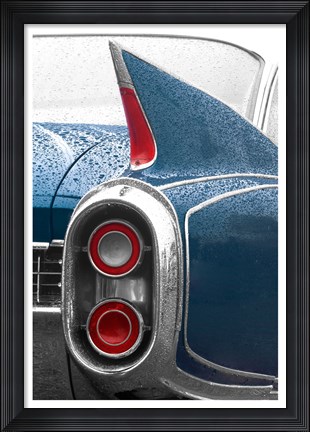 Framed 1960 Blue Cadillac Print