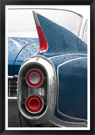 Framed 1960 Blue Cadillac Print