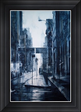 Framed Lower Broadway, rain Print