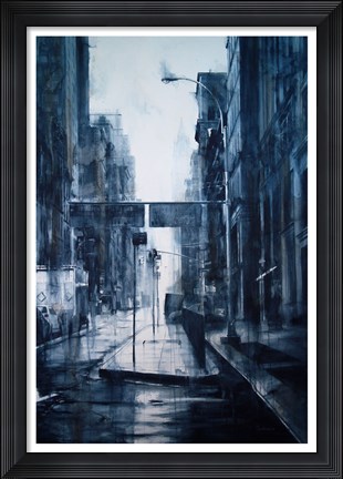 Framed Lower Broadway, rain Print