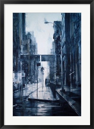 Framed Lower Broadway, rain Print