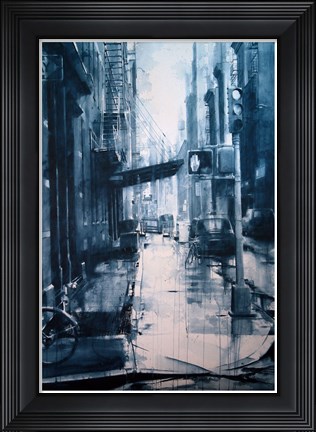 Framed Crosby Street from Spring, rain Print