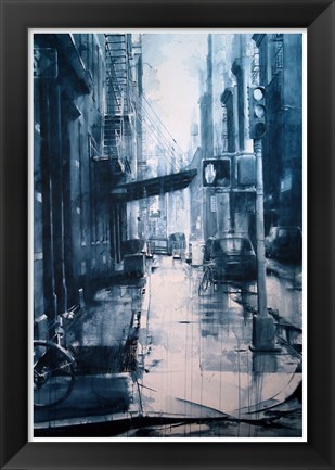 Framed Crosby Street from Spring, rain Print