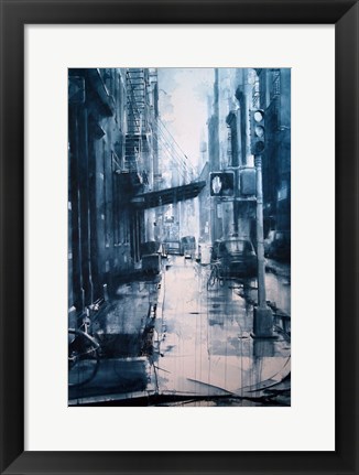 Framed Crosby Street from Spring, rain Print